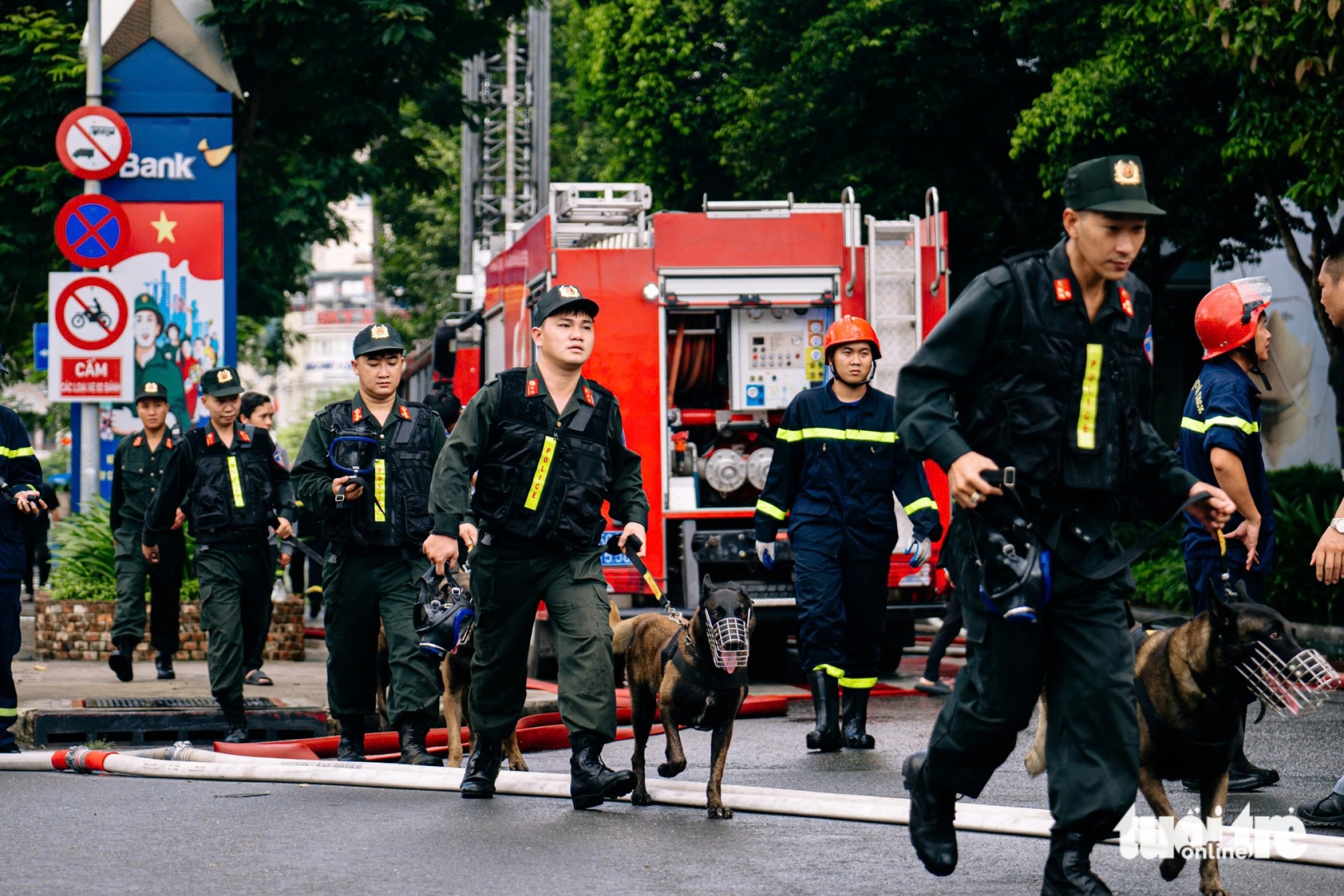 西贡中心大楼的消防和救援演练